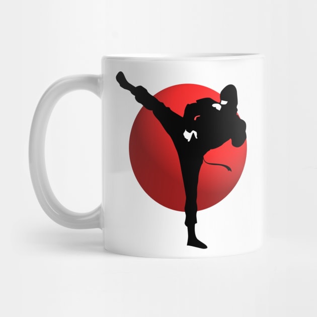 Ninja Kicking Pose - Japanese Martial Arts by Enriched by Art